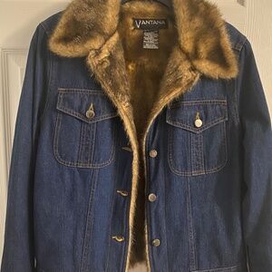 Vantana faux fur lined jean coat